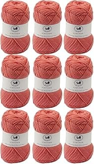 Nestnhaven Acrowools Vintage, Micro Soft, Hand Knitting and Crochet Yarn. Pack of 1 Ball - 100gms. Shade no - NNHV001 (Salmon) | (900 Gm)