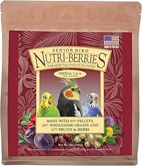 LAFEBER'SSenior Bird Nutri-Berries Pet Bird Food, Made with Non-GMO and Human-Grade Ingredients, for Parakeets & Cockatiels, 3 lb