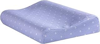 The White Willow Memory Foam Cervical Pillow for Neck, Shoulder & Spondylitis Pain Relief Orthopedic Contour Bed Pillow for Sleeping with Removable Pillow Cover (23" L x 14" W x 4" H) Blue