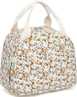 LEDAOU Lunch Box for Women Insulated Lunch Bag Corduroy Lunch Tote Bags Leakproof Cooler Lunch Case for Travel Work Picnic