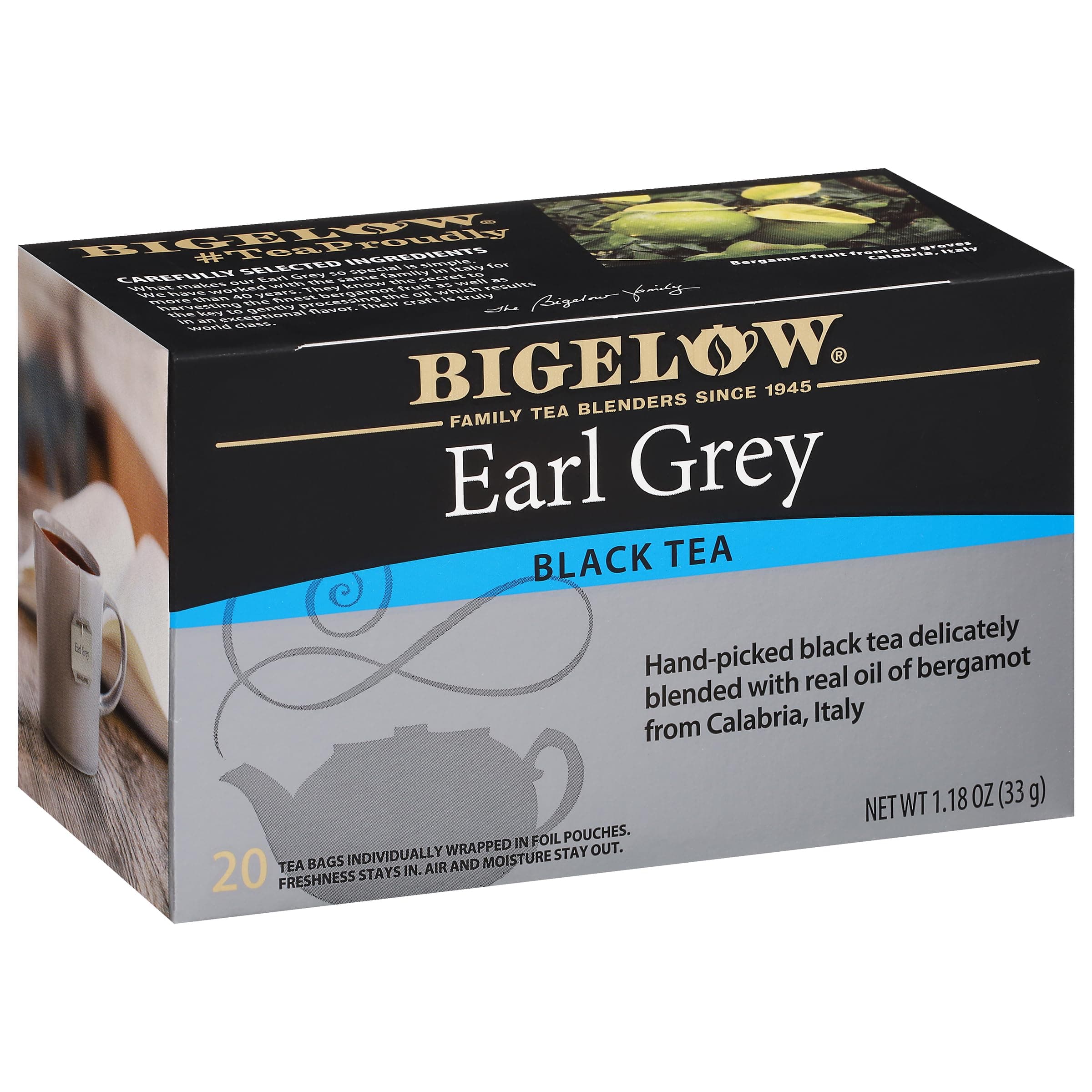 Bigelow Tea Earl Grey Black Tea, Caffeinated Tea, 20 Total Tea Bags (Pack of 1)