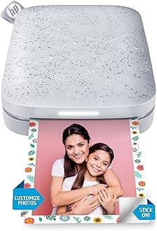HP Sprocket Portable Photo Printer (Luna Pearl) Instantly Prints ZINK 2 x 3 Inch Sticky-Backed Photos from your iOS and Android Device