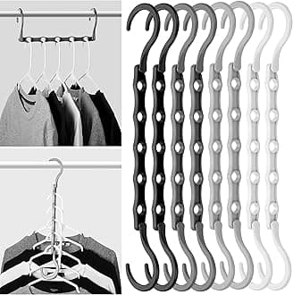 Mr. Pen Space Saving Hangers - 8 Pack Mixed Color Space Saver Shirt Hangers, Black, Gray, White