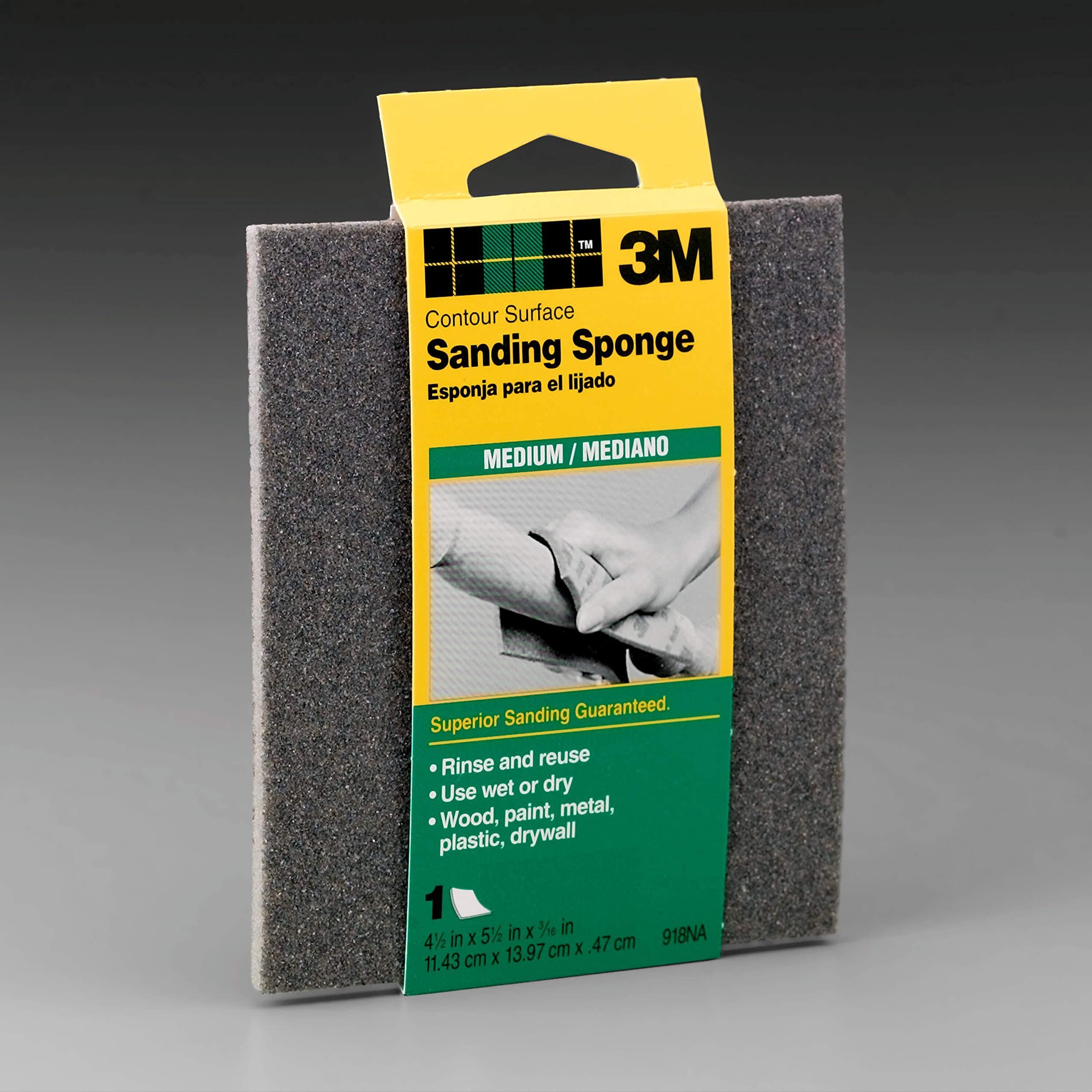 3M 3M918NA Hand Sanding Sponge Thin Medium