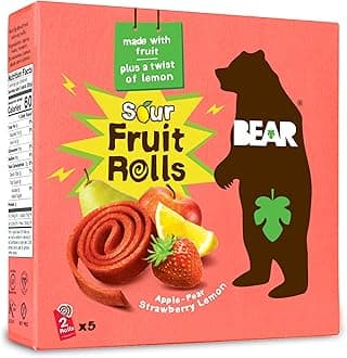 Sour Fruit Snack Rolls, Strawberry Lemon – 0.7 Ounce (5 Count) – Gluten Free, Vegan, and Non-GMO – Healthy School And Lunch Snacks For Kids And Adults