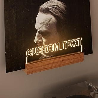 YuanDian Personalised Now Playing Vinyl Record Stand Wall Mount, Now Spinning Record Player Stand, Wooden Acrylic Holder for Vinyl Album Display and Storage with Warm White Color Lights