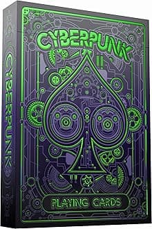 Cyberpunk Green Playing Cards, Cardistry Decks, White Deck of Playing Cards for Kids & Adults with e-Book, Unique Playing Cards for Poker, Cyberpunk