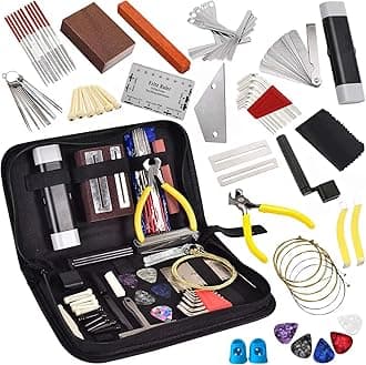 77 Pcs Guitar Maintenance Kit Repair Tool Setup with Carry Bag Large For Acoustic Guitar Electric guitar Ukulele Bass Banjo, String Instrument