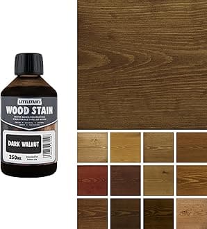 Wood Stain Water Based - 8.5oz/250ml - Indoor Furniture Stain Light & Dark Finishes - Special Non Toxic & Eco Friendly Formula - Wood Stain for Crafts - Color: Dark Walnut