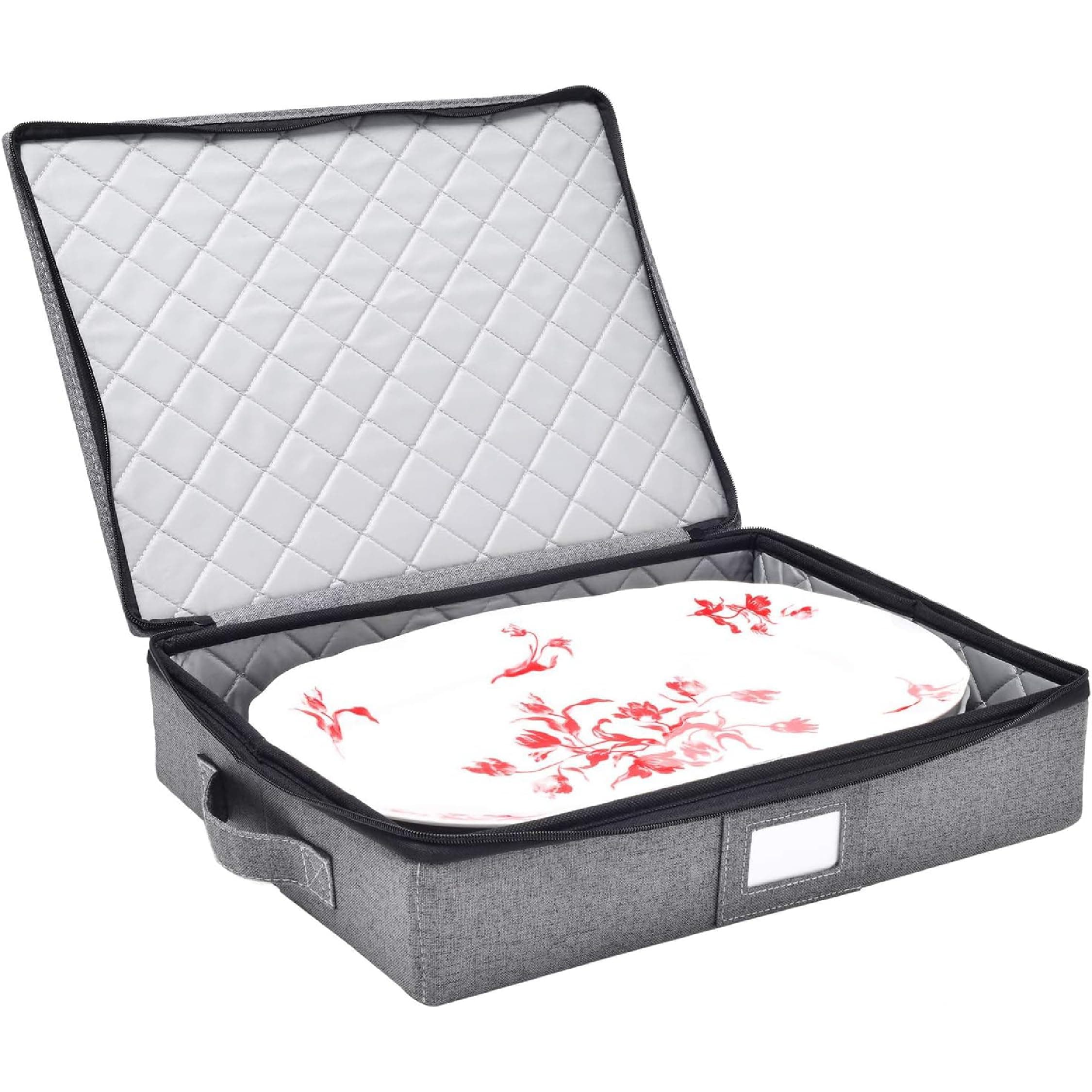 storageLAB China Storage Containers, Containers for Organizing, Hard Shell Case, Felt Plate Dividers, Moving Supplies, Storage Box, Wine, Dishes, Glasses Storage, Charger Plates Storage Containers