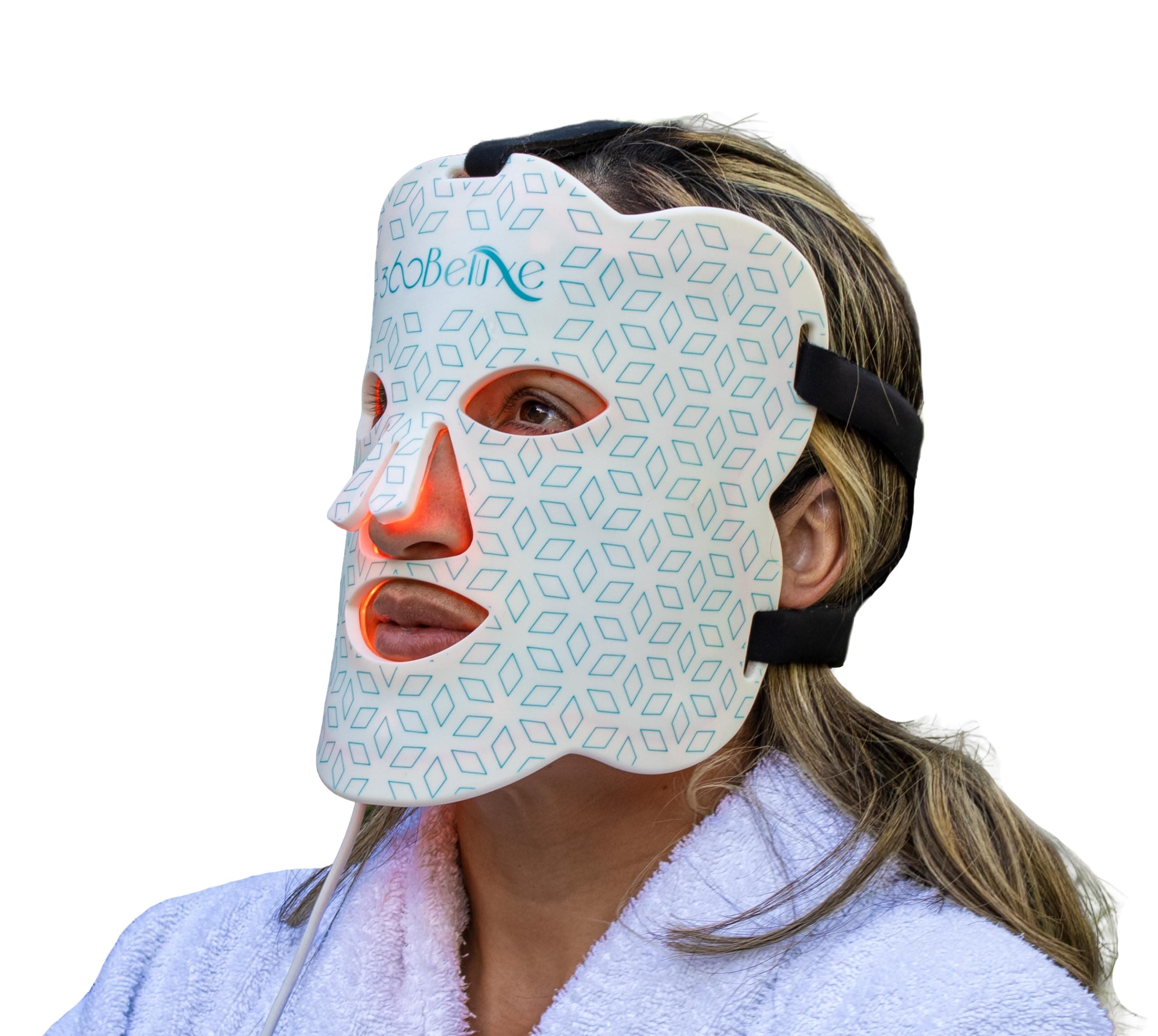 LED Light Therapy Face Mask - Red light therapy for face,Near-Infrared,Blue and Purple Lights,Reduce wrinkles,acne,Improve skin tone, texture, Antiaging treatment, FDA cleared,at home or on the go