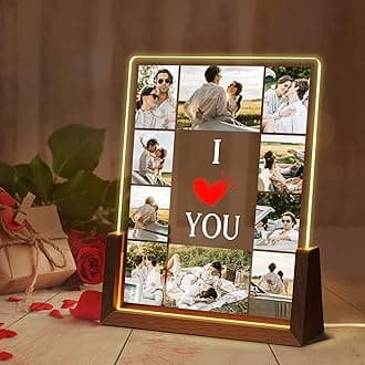 Ship Next Day, Mother's Day Personalized Gifts for Mom, Personalized LED Night Light with Acrylic Plaque, Mothers Day Gifts for Couples Birthday Gifts for Mom, Wife, Husband, Her/Him