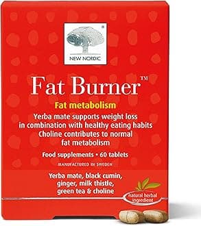 New Nordic Fat Burner, 1 Month Supply, Supports Slimming & Weight Loss with Yerba Mate & Green Tea for Women & Men, 60 Tablets