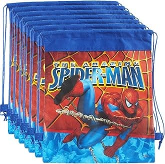 Asera 12 Pcs Cartoon Character Boys Dori Haversack Bag Gift Bags for Birthday Return Gifts Kids Theme Party