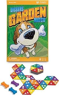 SimplyFun Diggers Garden Match – A Game for Kids to Develop Spatial Thinking Skills - Puzzle Game That Matches Colors and Shapes - 1 to 6 Players, Ages 4 & Up