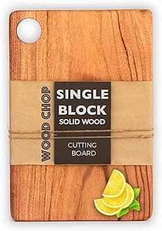 Wood Chop Single-Piece Solid Acacia Wood Cutting & Chopping Board | Reversible | Anti-Bacterial | No Varnish, No Dyes | Medium 38 × 20 × 1.5 cm | 1-Year Warranty