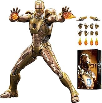 LonullyMege7 inch Ironman MK21 Action Figure Exquisite Painting with Lots of Accessories Collectable Toy(1/10 Scale)