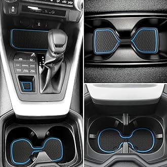 Auovo Anti Dust Mats for Toyota RAV4 Accessories 2019-2023 Custom Interior Fit Door Compartment Cup Holder Insert Center Console Liners(14pcs/Set)(Blue)