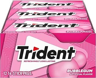 Trident Bubble Gum Sugar Free Gum - 12 Pack (168Piece Total)