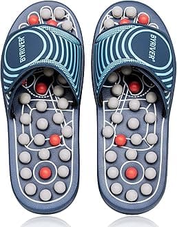 BYRIVER Spring Acupuncture Massage Slippers Deep Tissue Foot Massager, Neuropathy Arthritis Plantar Fasciitis Relief Massage Ball (05XL)