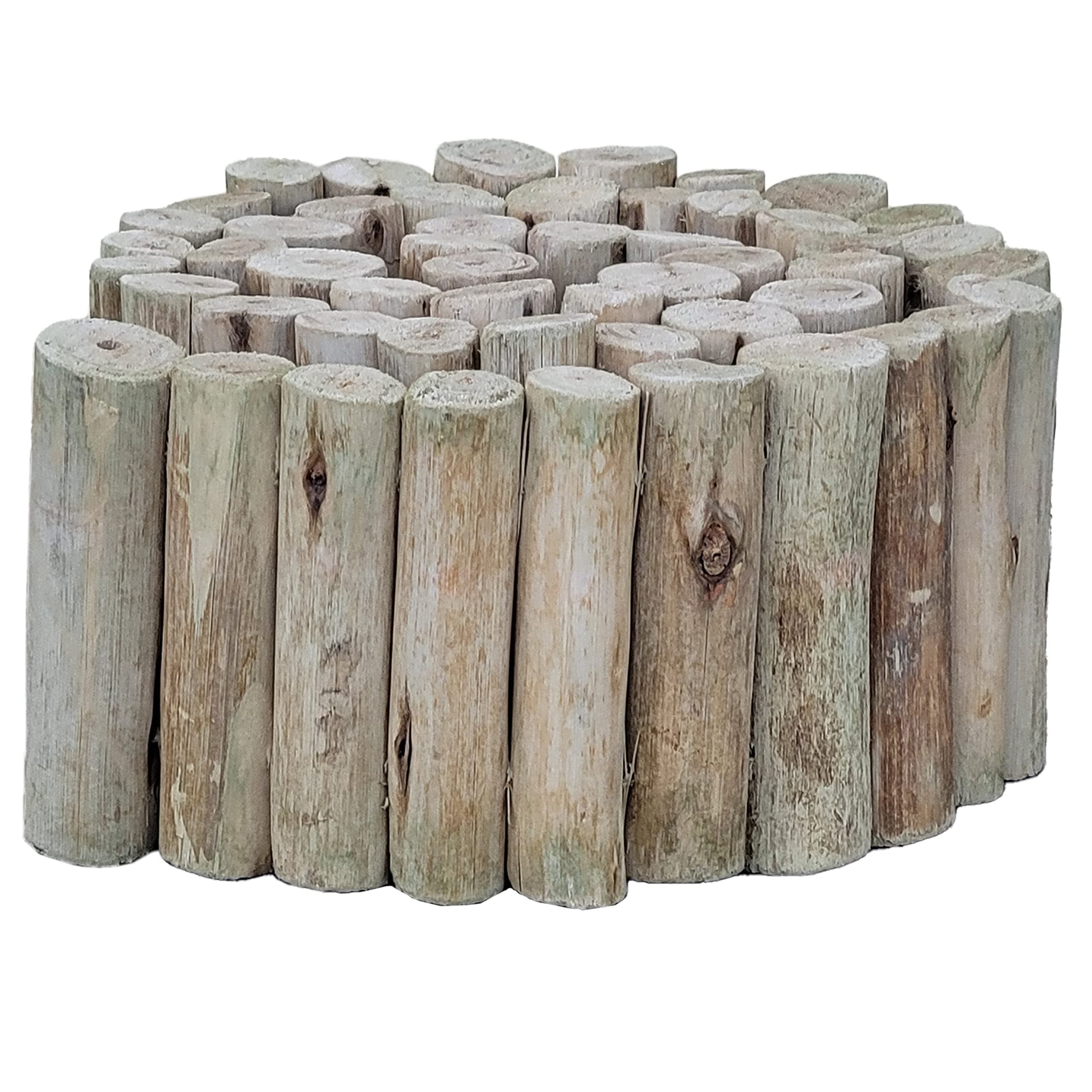 FOREVER BAMBOO Natural Eucalyptus Wood Solid Log for Garden Edging Lawn Landscape Fence Borders 72 in L x 6 in H x 1.25 in D