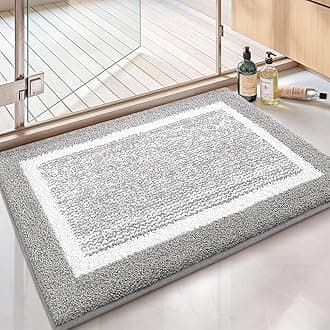 Color&Geometry Simple and Stylish Large Bath Mats for Bathroom Non Slip, 24"x36" Gray Bathroom Rugs, Absorbent, Soft, Washable, Microfiber Bath Rug Shower Mat