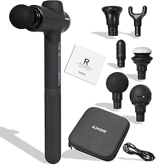 Massage Gun R2 [Relief + Recover] with Extension, Professional Deep Tissue Percussion Massager for Muscle and Athletes, Portable, Handheld, Quite, High-Intensity, Adjustable Speed, 6 Heads