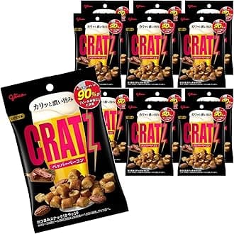 Cratz Pepper Bacon 42g×12 Bags Ezaki Glico Perfect Snack for Drinks Beer Highball Shochuhai Wine Non-Alcoholic glico cratz