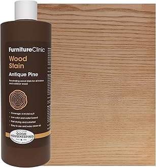 Furniture Clinic Wood Stain | Non-Toxic Wood Stain for Indoor & Outdoor Wood | Polyurethane Wood Finish, Antique Pine, 500ml (60sqft coverage)