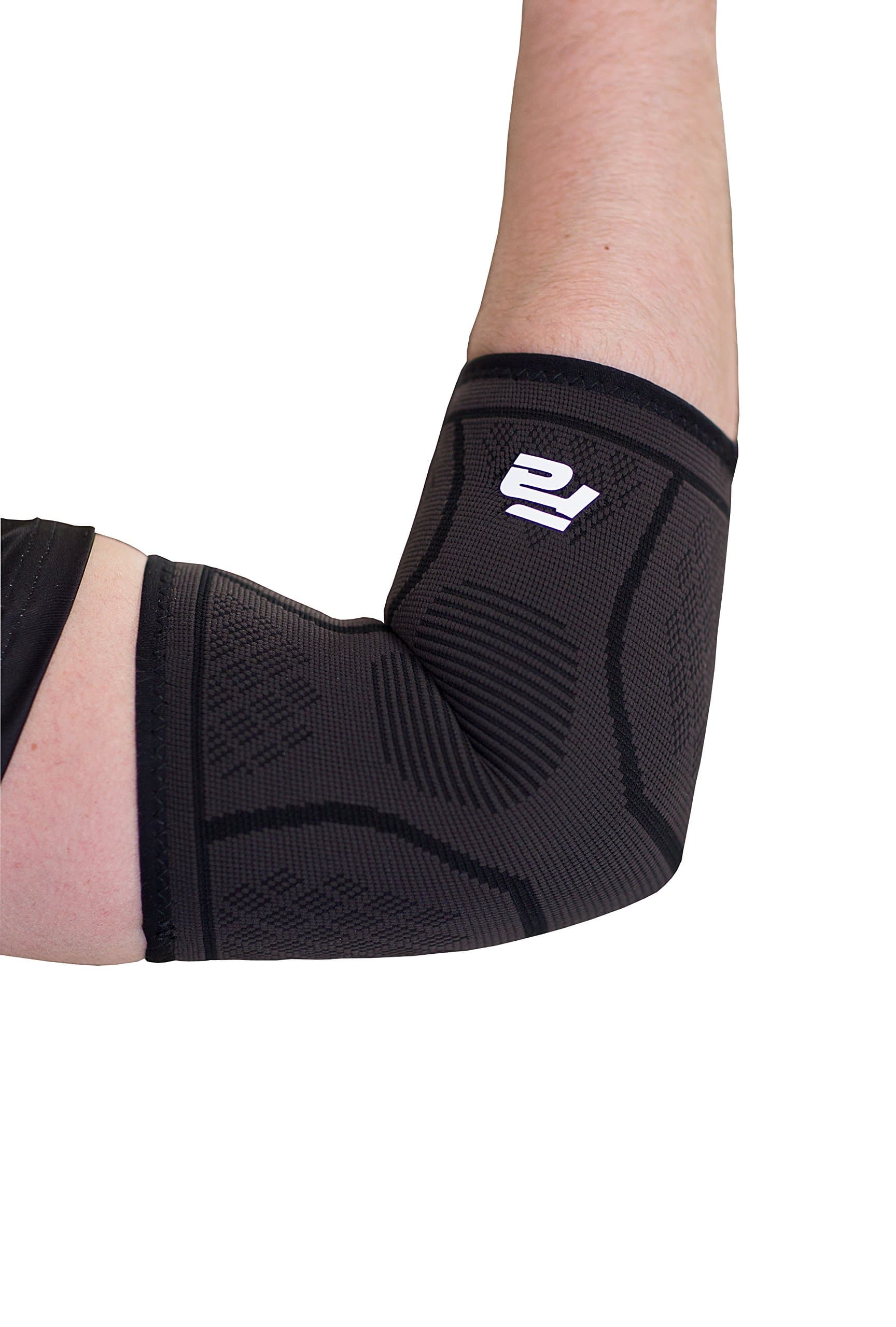Fit Active Sports Compression Elbow Sleeve Support For Golf Elbow Tennis Elbow Tendonitis Treatment Bursitis Workouts Gym Recovery. Wear Anywhere Black Large