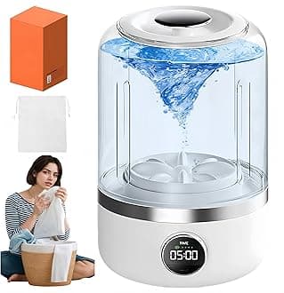 Wireless Washing Machine, Portable Rechargeable Mini Washing Machine for Underwear, Portable Underwear Washer Mini, Cordless Small Laundry Machine Ideal for Home,Travel,Camping (Deluxe White)