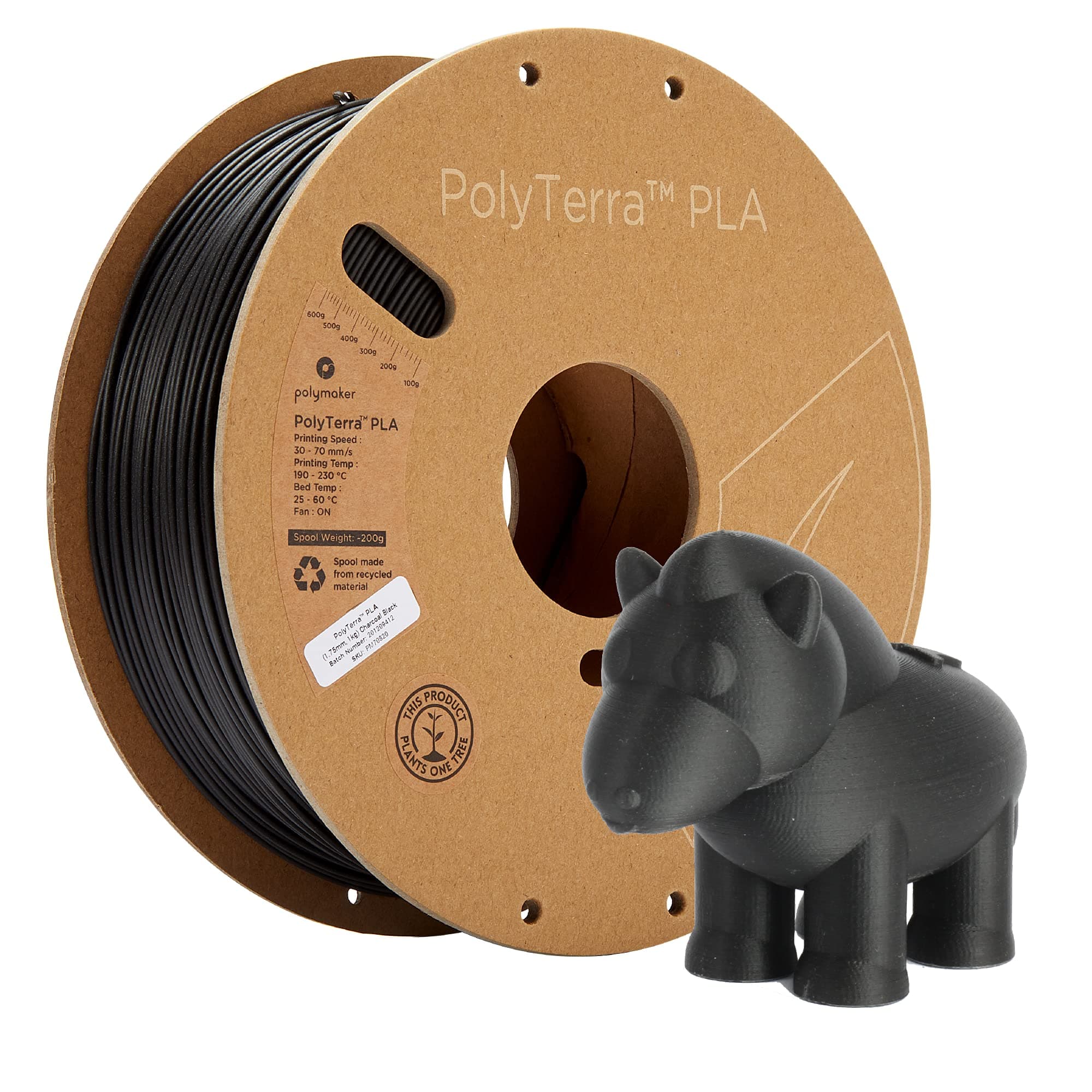 Polymaker PolyTerra PLA Charcoal Black