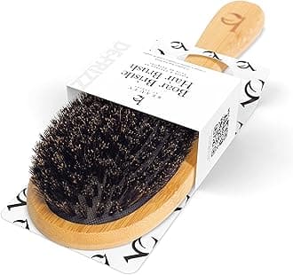 Boar Bristle Hair Brush - Smoothing Soft Bristle Brush for Men, Women & Kids, Bamboo and 100% Boar Bristles for Fine & Thin Hair, Distributes Oils for Natural Shine, Soft & Gentle on Scalp
