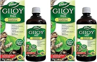 Dabur Giloy Juice - 1L | Ayurvedic Health Juice for Immunity | With Natural Source Of Antioxidants | Detoxifies & Rejuvenates Body | Good For Liver & Skin Health (Pack of 2)