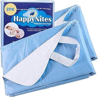 Bed Pads for Seniors, Adults and Kids - 2 Pack with Handles, 36in X 52in, Washable, Water-Resistant, and Reusable - Bedwetting & Incontinence Pads