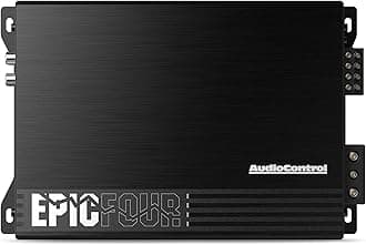 AudioControl EPICFOUR 4-Channel Amplifier Car Audio 800W RMS, Compact Digital Class D, High/Low Pass Crossover, RCA Line Level Inputs for Aftermarket Radios, Epicenter Link, Smart Auto Protection