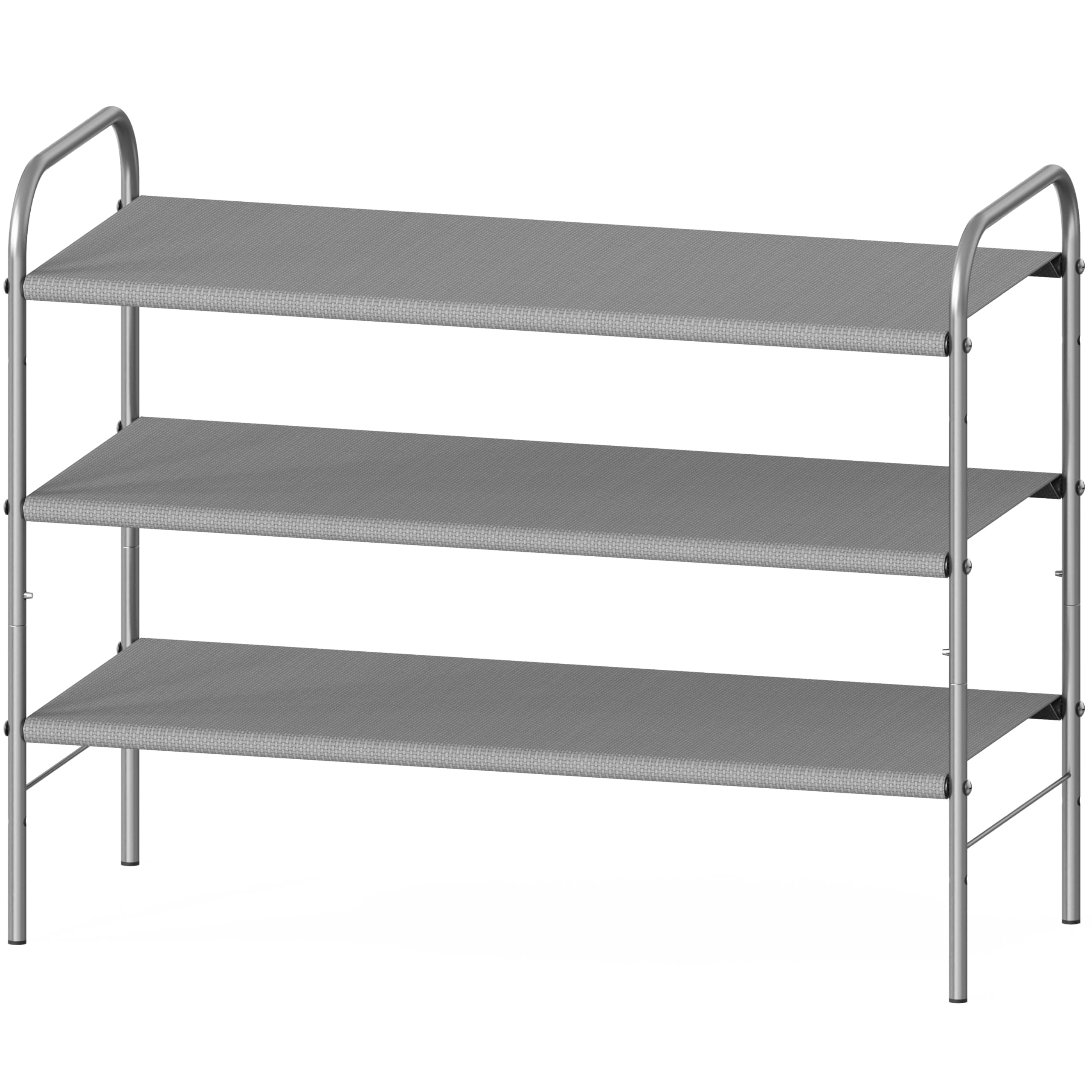 Simple Houseware 3-Tier Shoe Rack Storage Organizer, Grey – Space-Saving Shoe Shelf, Holds 9–16 Pairs, Sturdy Metal Frame, Easy Assembly – Closet, Entryway, Bedroom Shoe Storage Solution