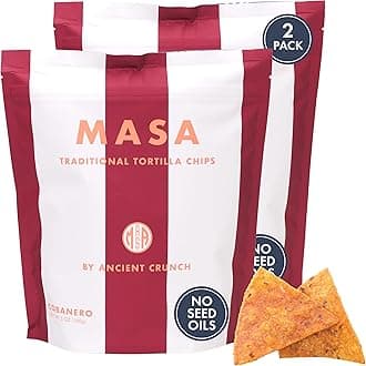 MASA Chips Cobanero Chili Flavored Corn Tortilla Chips Cooked in Beef Tallow – Seed Oil Free Snack, 2pk×5 oz each– Handmade with Only Naturally Grown Corn, Chili, & Sea Salt, Gluten Free