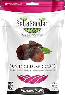 Seba Garden Sun Dried Unsulphured Turkish Apricots in Resalable Bag, 1kg - No preservative, Non GMO