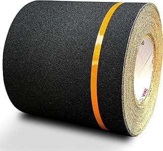 - S&X Heavy Duty Anti Slip Tape 6 Inch x 60 Ft, 2X Longer Enhanced Adhesive Grip Tape with Reflective Strip, Outdoor Stair Treads Non-Slip for Steps Ramps Boats Decks Long-Lasting