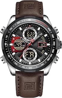 Men's Military Digital Watches Analogue Quartz Watch Waterproof Sports Multifunction Leather Watch