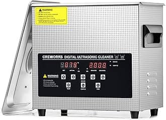 CREWORKS 3L Ultrasonic Cleaner with Digital Timer&Heater,100W Heating Power Commercial Sonic Cleaner, Ultrasonic Cavitation Machine for Jewelry Glasses Dentures Small Parts