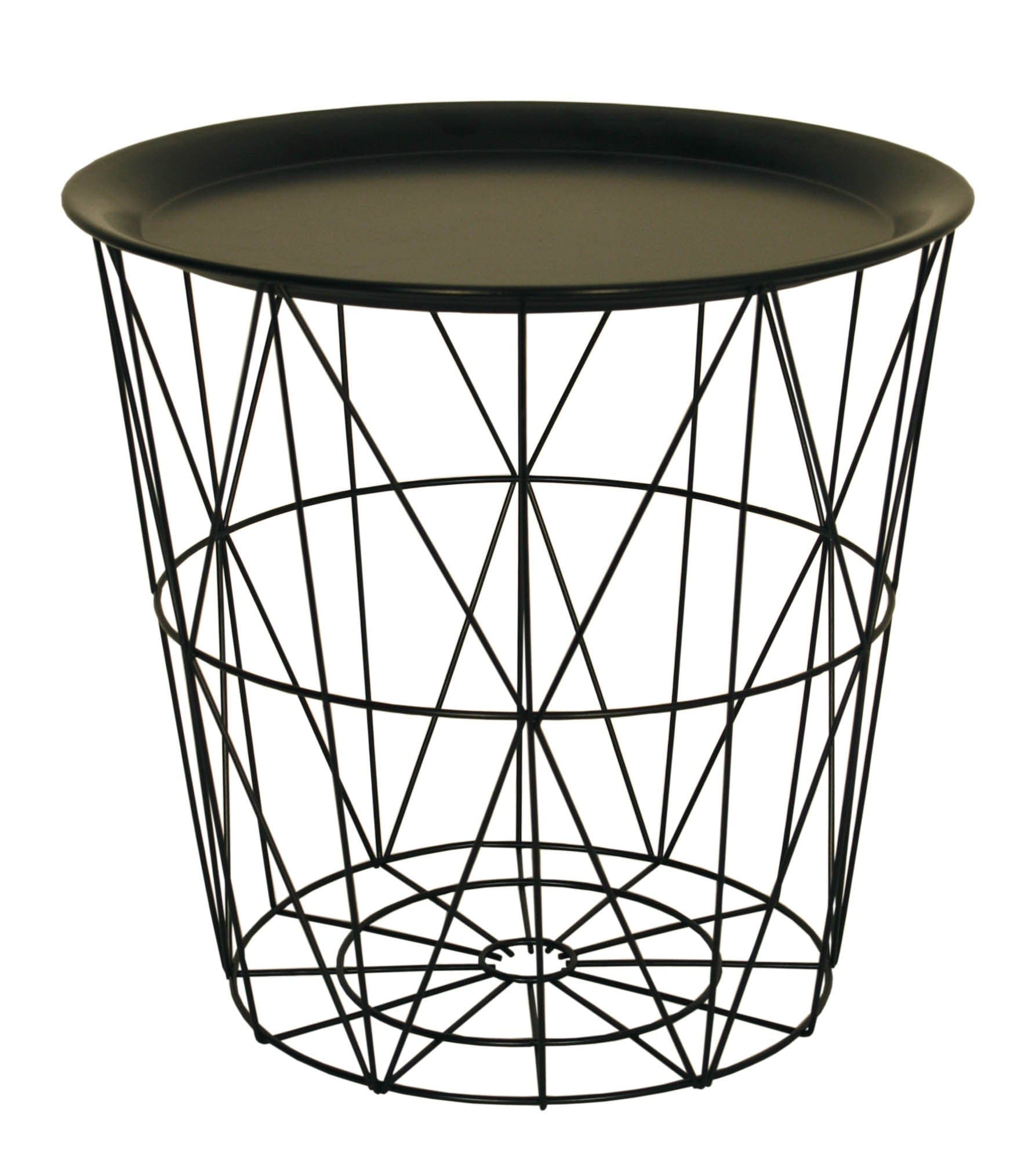 Modern Black Small Wire Side Table Metal Coffee End Side Table With - Lift Off Tray Top Brand change to:Sifcon