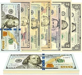 210 PCS Fake Money Prop Money Play Money - Realistic Dollar Bills Number Learning Education Toys for Girls Boys,Develops Early Math Skills,Prop for Board Game, Moive, Magic