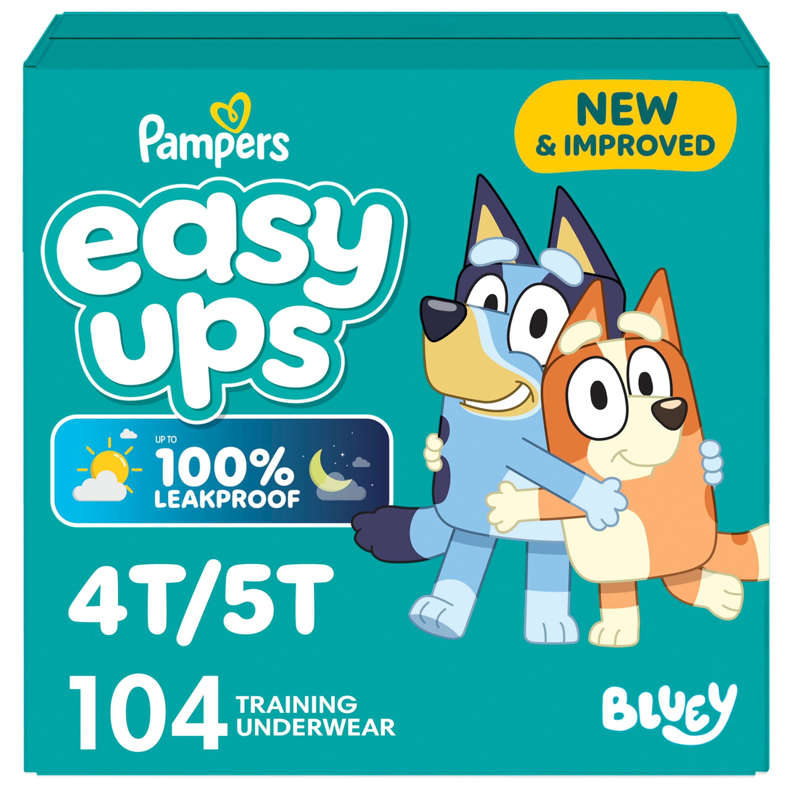 Easy Ups Training Pants Pull On Disposable Diapers for Boys, Size 6 (4T-5T), 104 Count