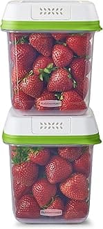 Rubbermaid FreshWorks Produce Saver, Medium Produce Storage Containers, 2 Pack
