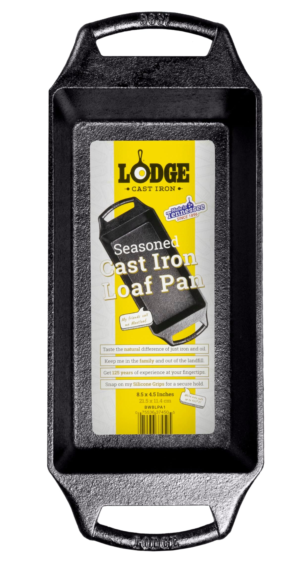 Lodge Seasoned Cast Iron Loaf Pan - Pre-Seasoned Rectangular Cast Iron Bakeware- Even Browning Bread Pan with Easy-Release Finish - PFAS-Free Non-Toxic Cookware - 8.5 Inches