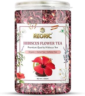 REORIC Premium Organic Hibiscus Flower Tea - 100gm Whole Leaf, Natural, Improves Digestion