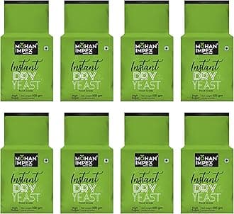 Mohan Impex Instant Dry Yeast 500g [Pack of 8] | Fast-Acting Yeast for Bread, Pizza Dough & Baking | Quick Rise, Gluten-Free, Easy-to-Use Powder for Perfect Results