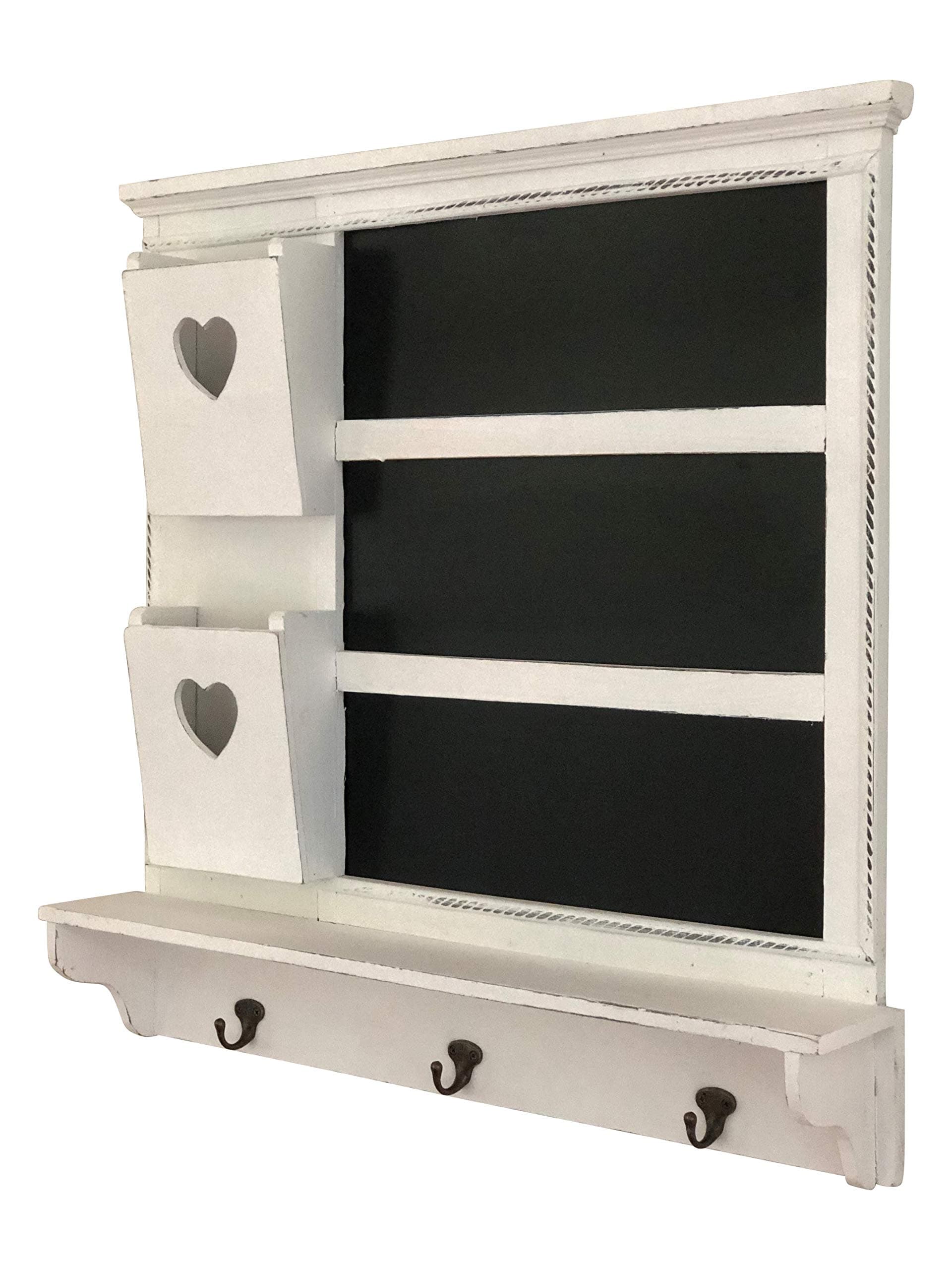 Country Rustic Wall Mounted Avignon Home Rustic Mail Organizer Key Hook Wall Entry Holder Entryway Country Furniture Antique Cubbies Message Board Shelf Key Holder Coat Rack 27"X27"